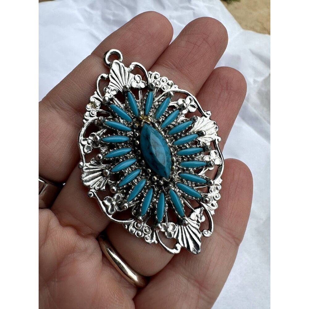 Faux turquoise pendant